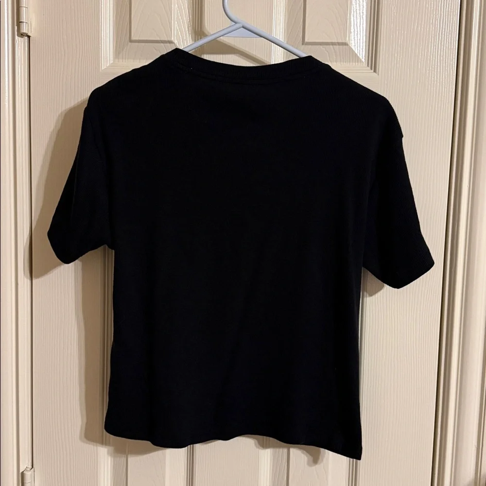 PINK Victoria's Secret Black Ribbed Tee size S - Picture 3 of 3